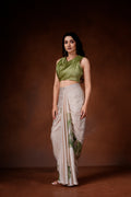 Amaryllis drape skirt and cowl top set