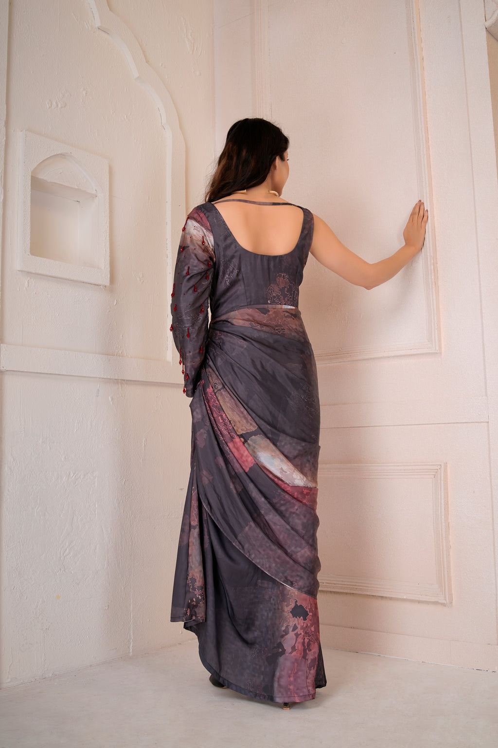Elysia asymmetric drape dress
