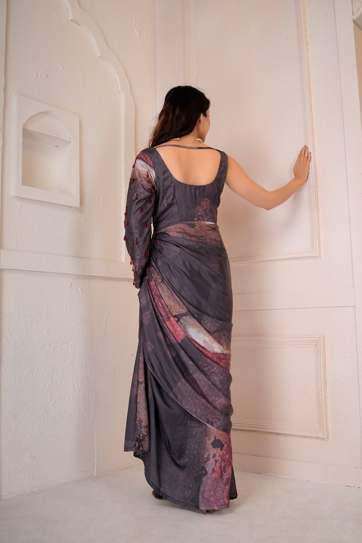 Elysia asymmetric drape dress