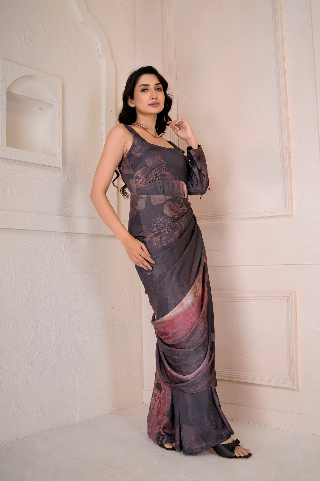 Elysia asymmetric drape dress