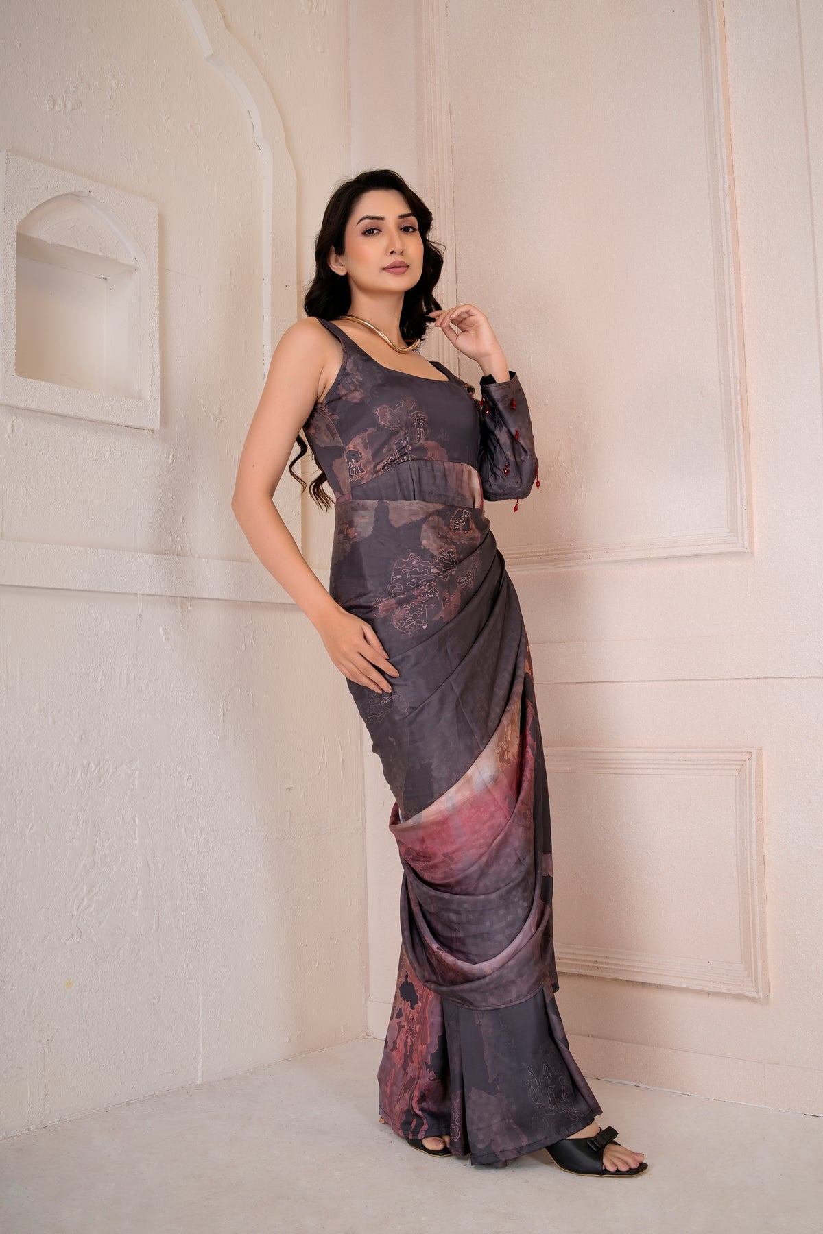 Elysia asymmetric drape dress