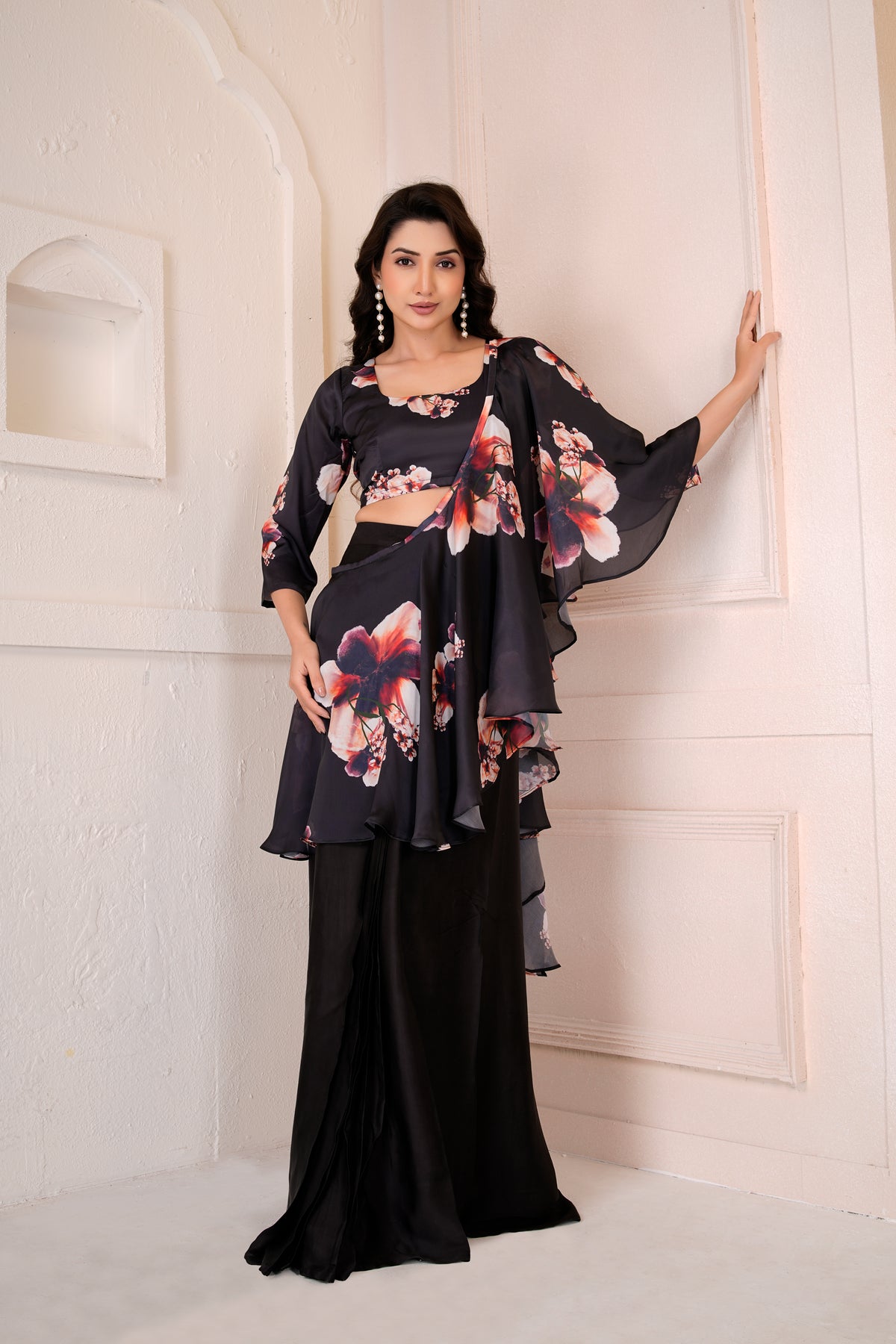 Flora pre-draped saree